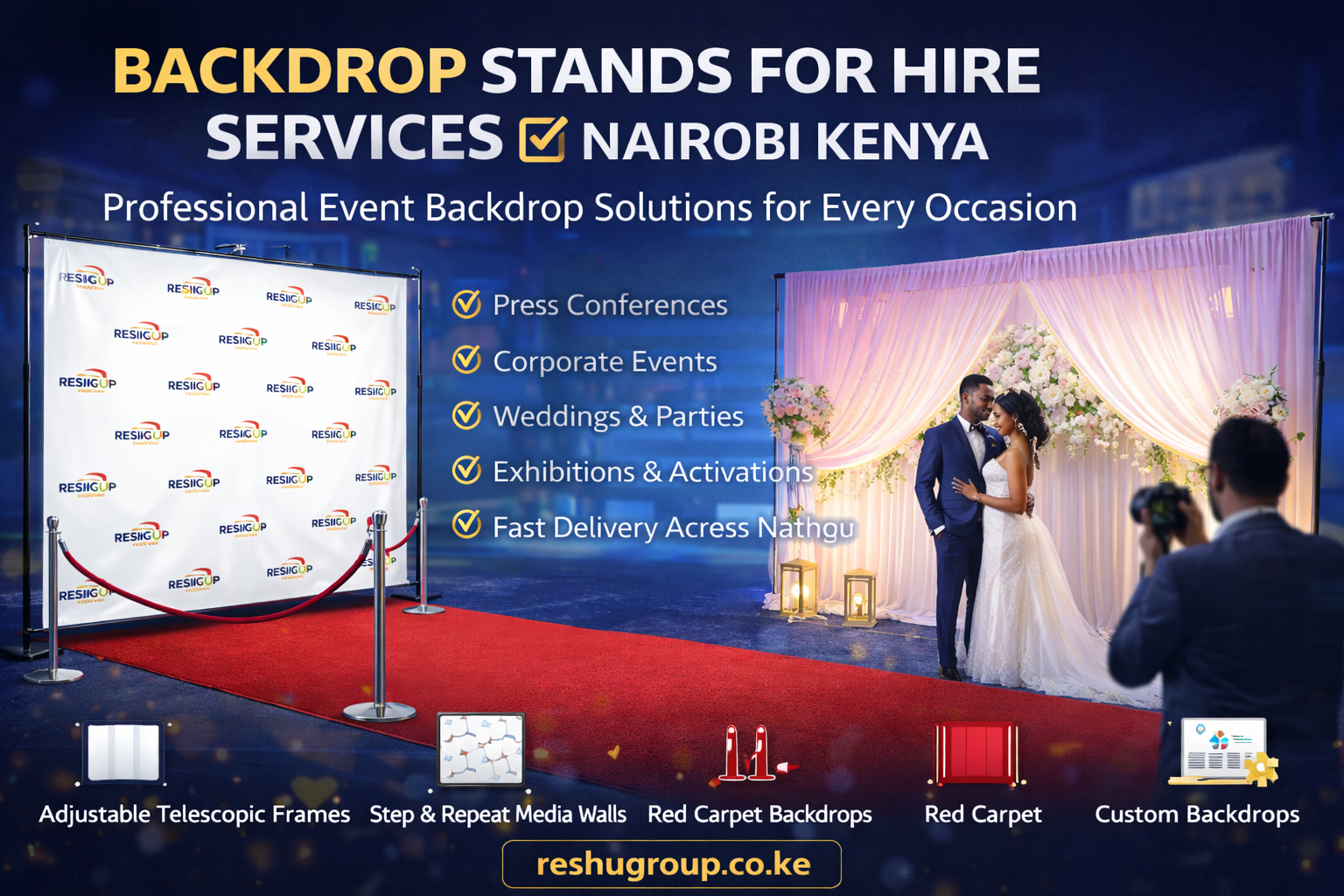 Backdrop Stands for Hire