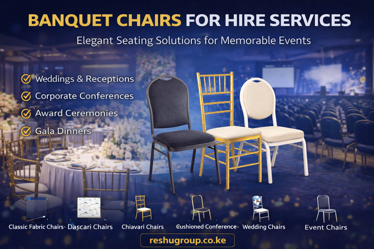 Banquet Chairs for Hire