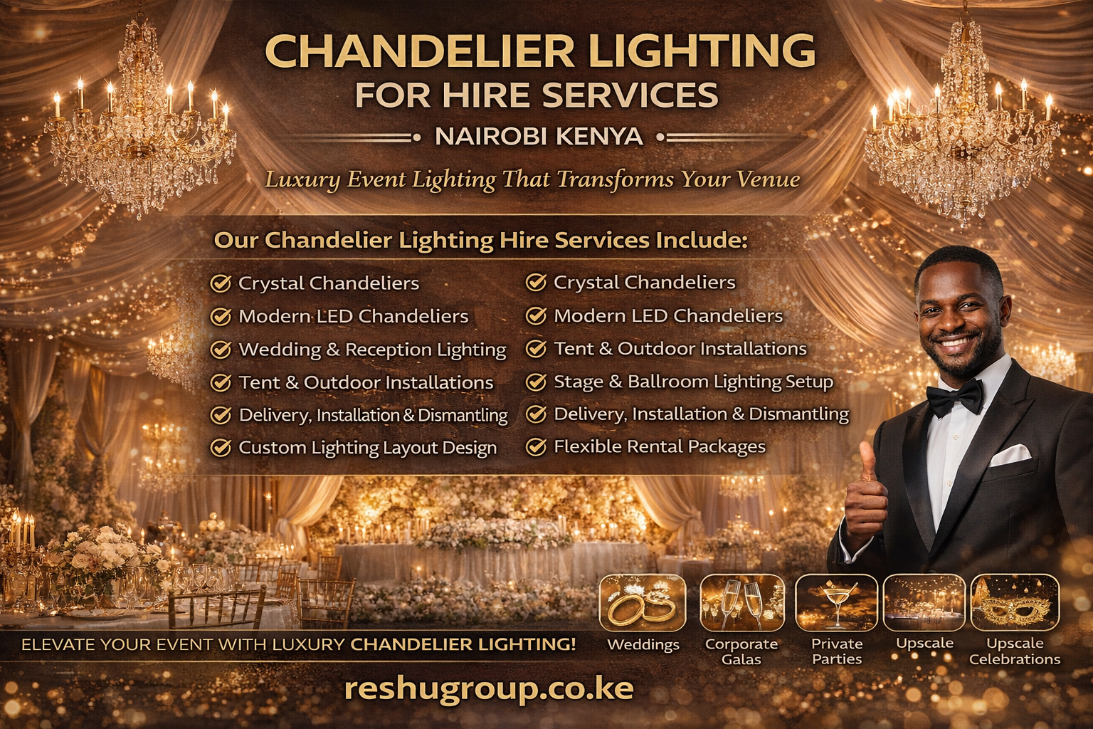 Chandelier Lighting for Hire