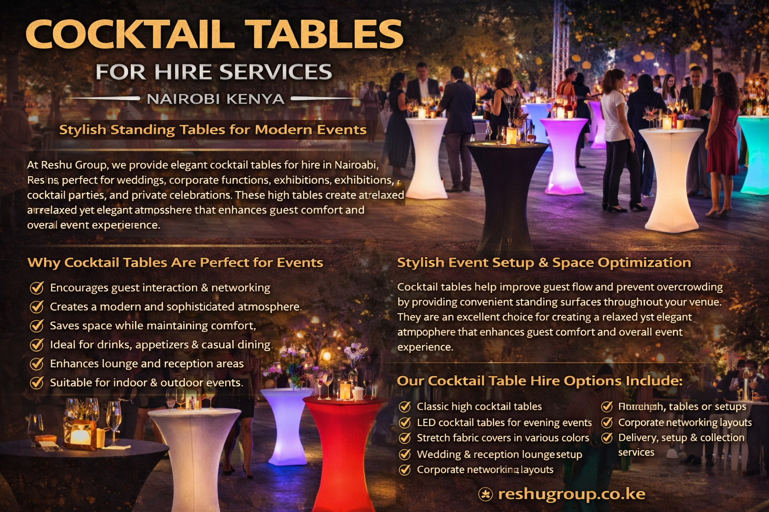 Cocktail Tables for Hire