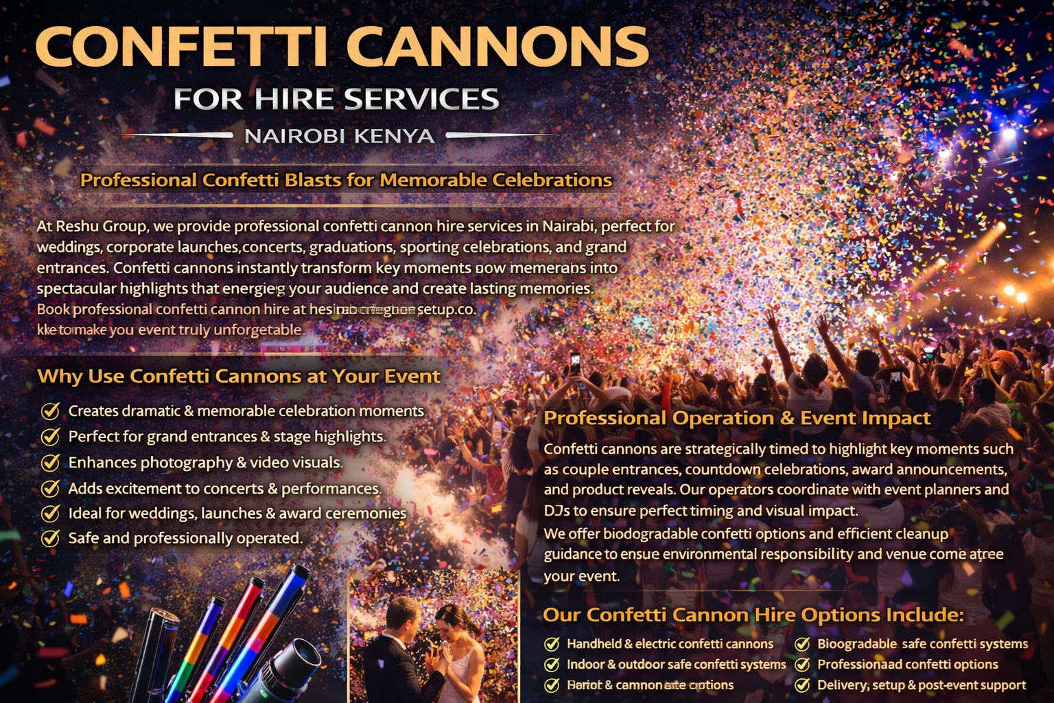 Confetti Cannons for Hire
