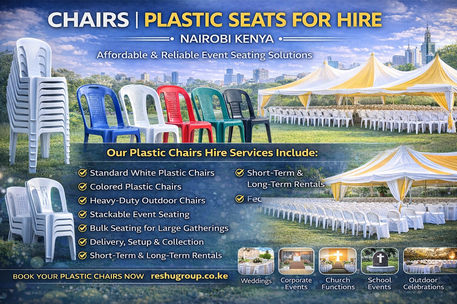 Plastic Seats for Hire