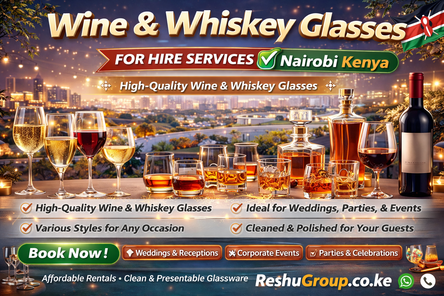 Whiskey Glasses for Hire