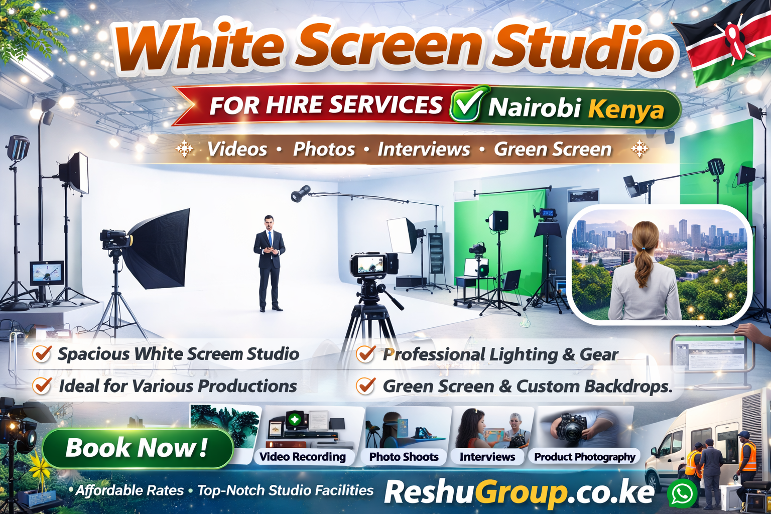 White Screen Studio for Hire