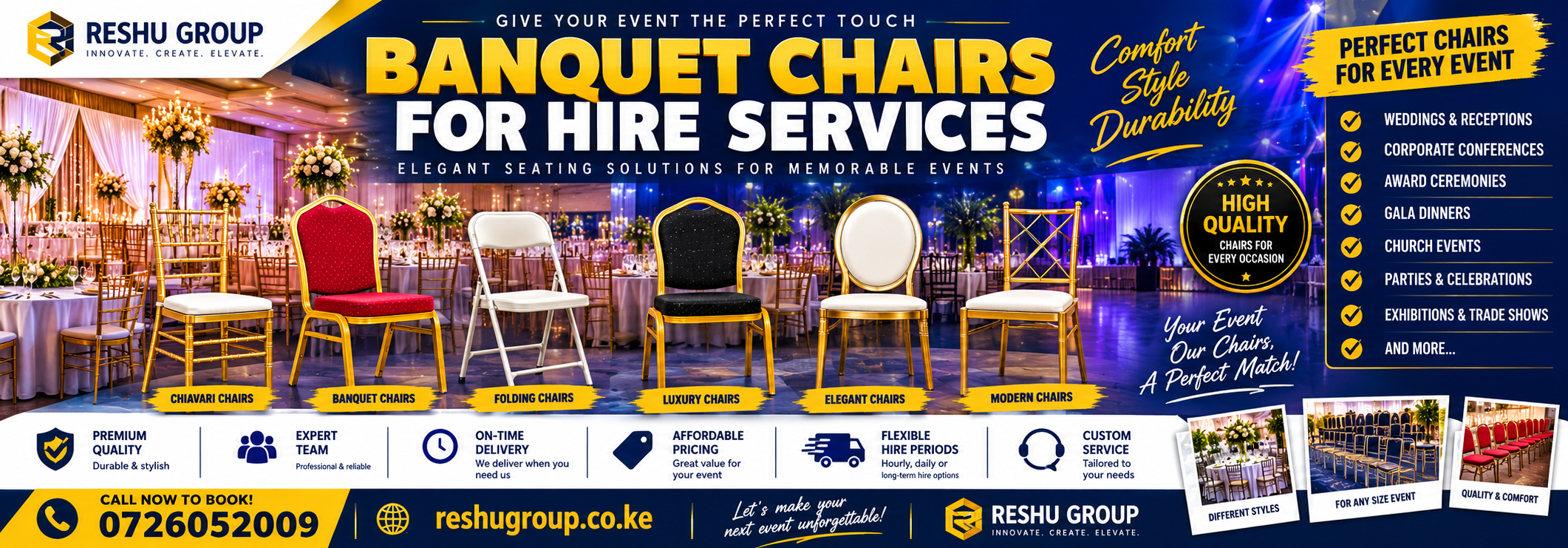 Banquet Chairs for Hire