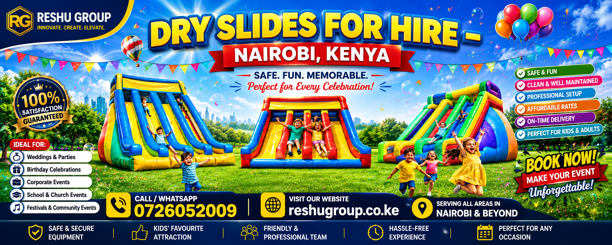 Dry Slides for Hire