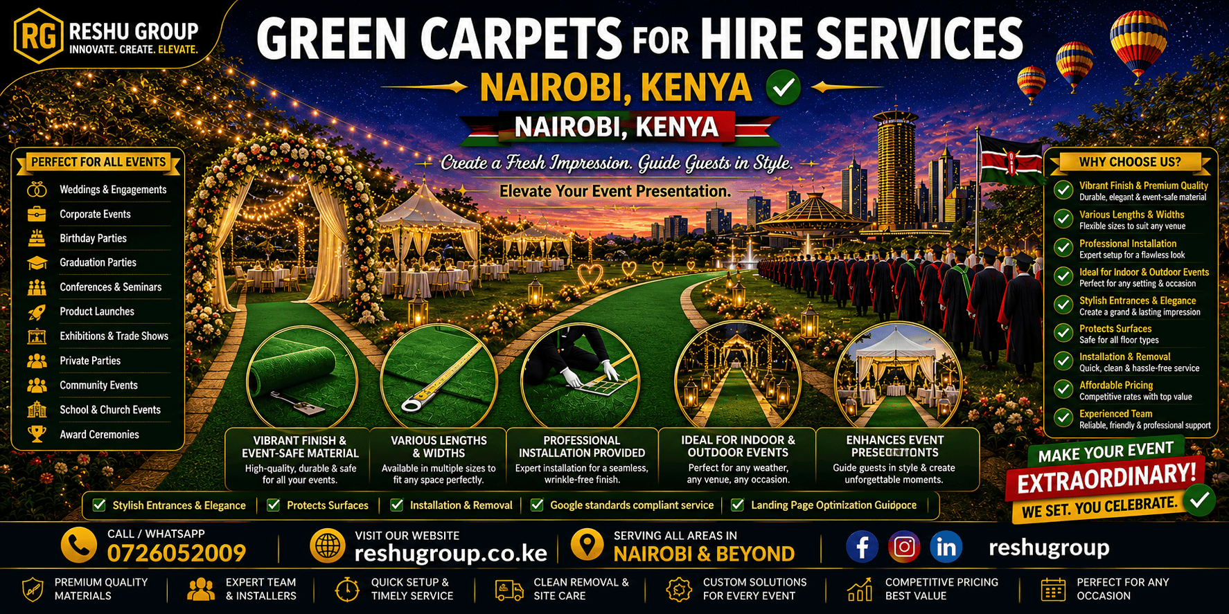Green Carpets for Hire