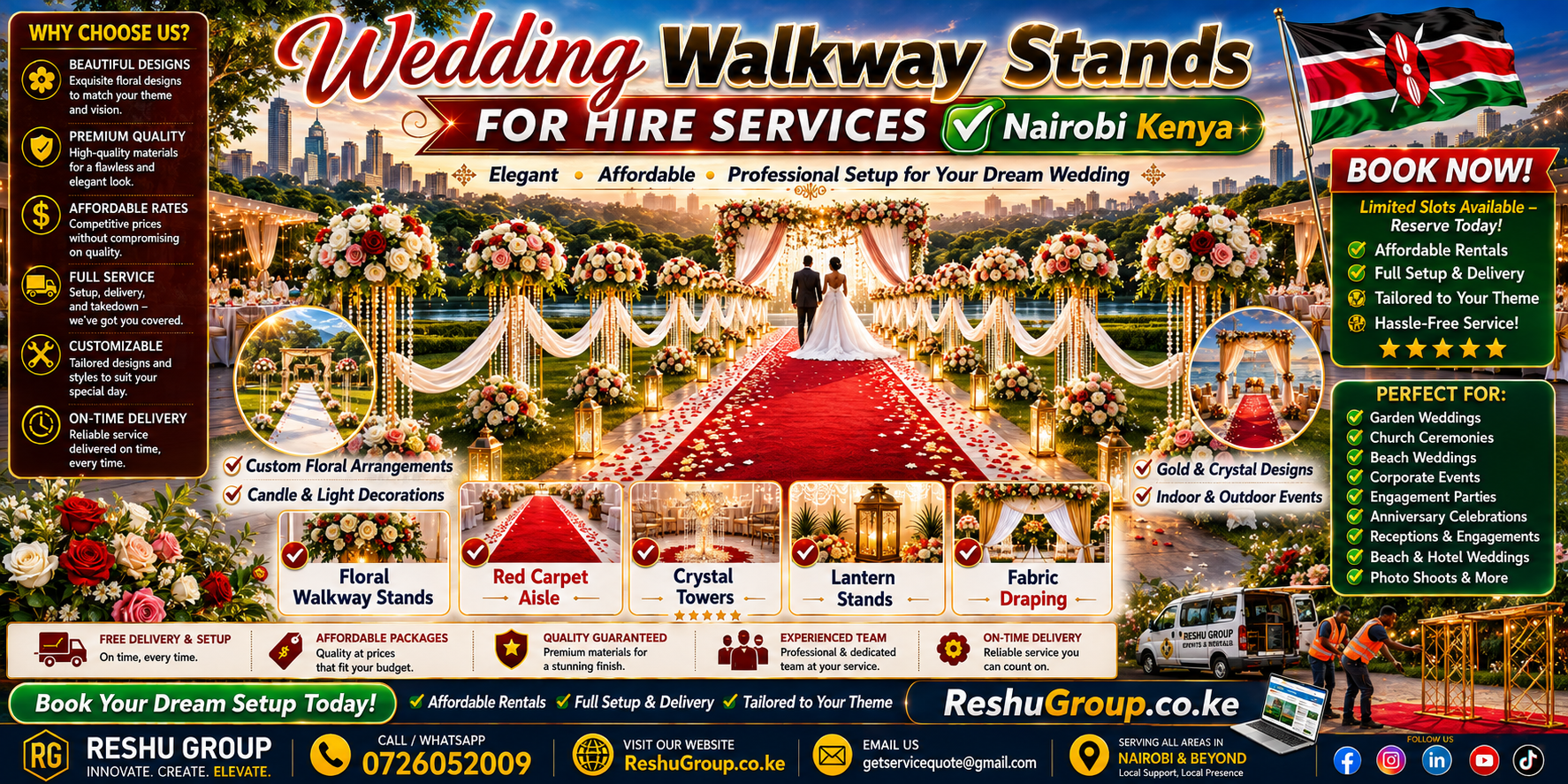 Wedding Walkway Stands for Hire