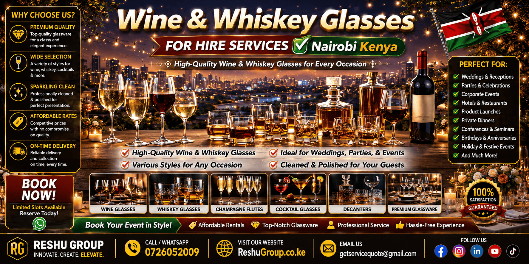 Whiskey Glasses for Hire